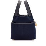 Hermès Caban Swift and Bleu Marine Toile Goeland Cargo Picotin Lock 18 Gold Hardware - Image 2